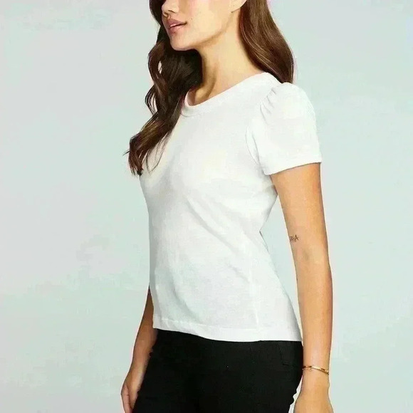 CHASER Bella Jersey Puff Sleeve Easy Tee ~ S ~ NWT! - Picture 2 of 8